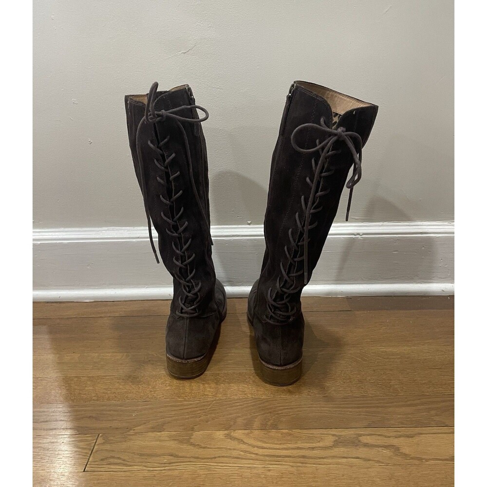 Sofft SHARNELL II Brown Suede Waterproof Back Lace Up Knee High Riding Boot Sz 8 - Picture 6 of 7